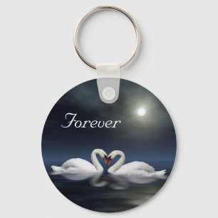Loving swans key ring