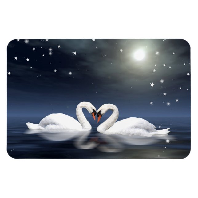 Loving swans magnet (Horizontal)