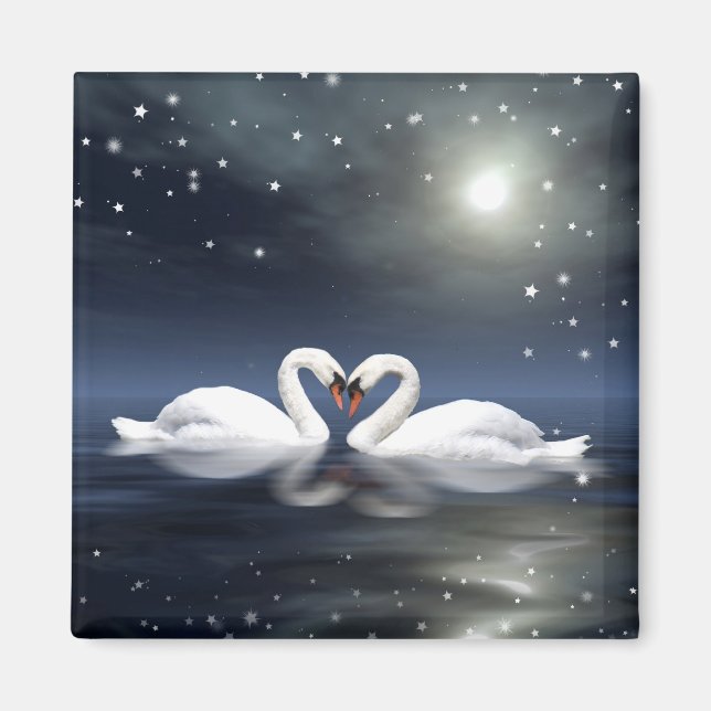 Loving swans magnet (Front)