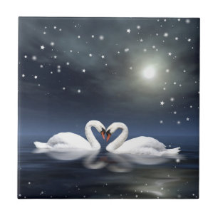 Loving swans tile