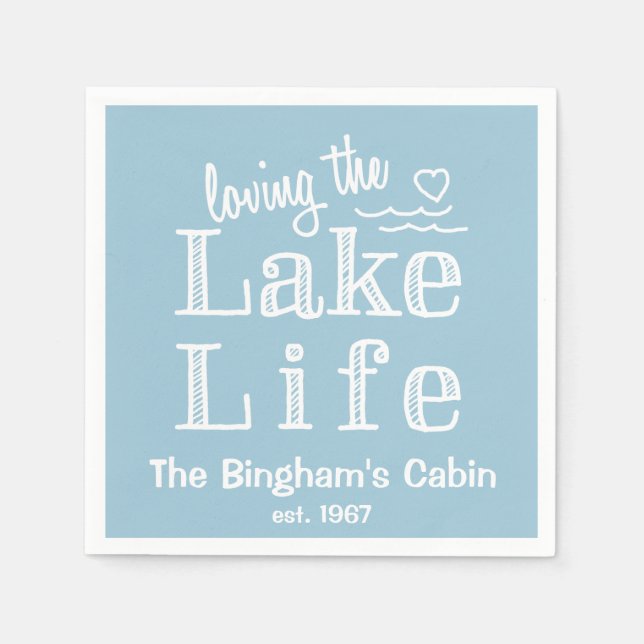 Loving the Lake Life Customised Napkin (Front)