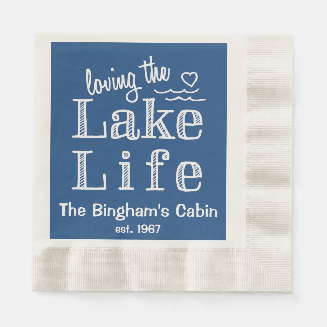 Loving the Lake Life Customised Napkin (Front)
