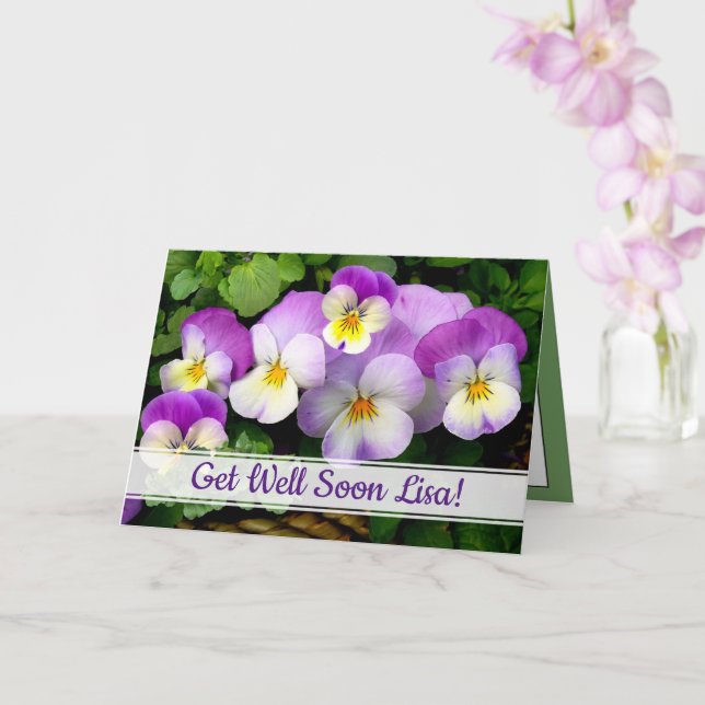 LOVING THOUGHTS ~  Get Well Soon!  Card (Orchid)