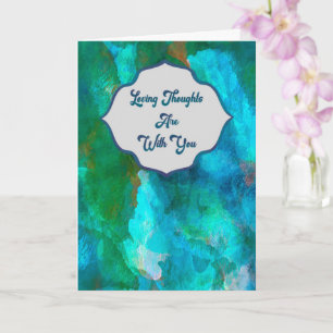 Loving Thoughts — Teal Watercolor Sympathy Card