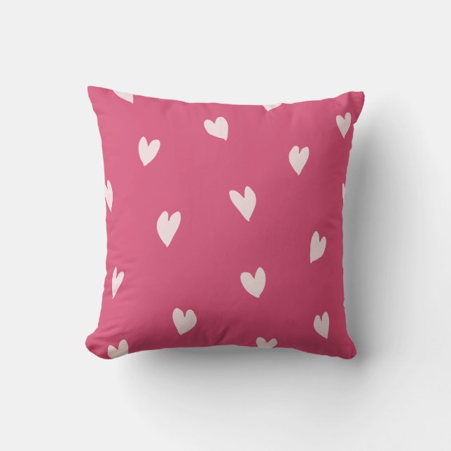Loving Touch Bold Pink Throw Pillow (Front)