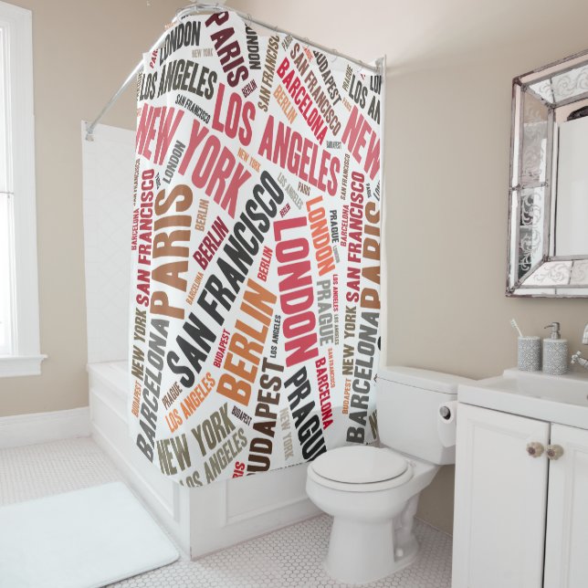 Loving travelling shower curtain (In Situ)