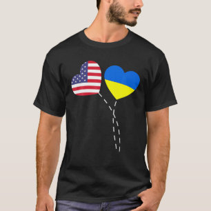 Loving USA Ukraine Flag Heart Ukrainian Americans T-Shirt