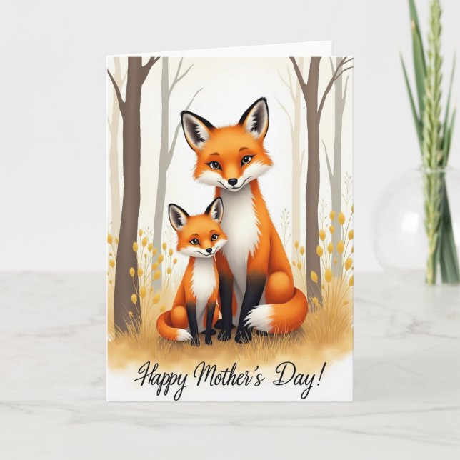 Loving Vulpine Mothers Day Card (Front)