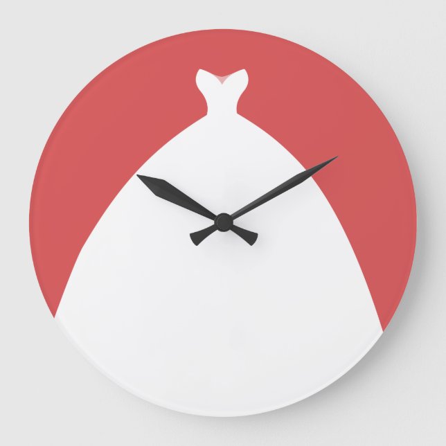 Loving Wedding Gown Large Clock (Front)