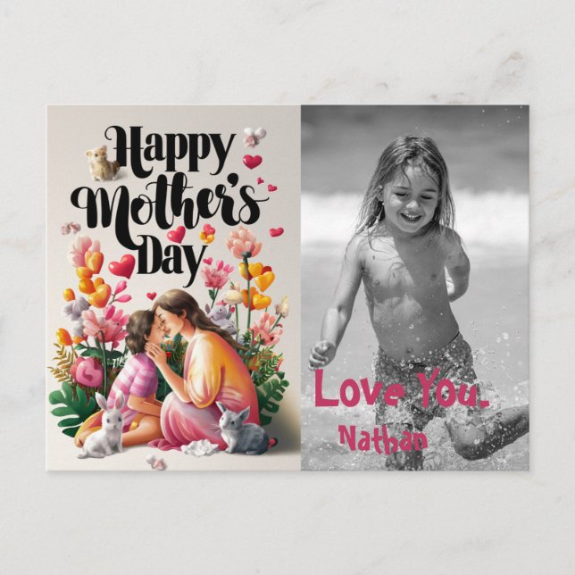 *~* Loving Whimsical Mother's Day Photo AP72 Holiday Postcard (Front)