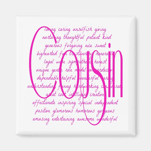 Loving Words for a Cousin Magnet (Front)