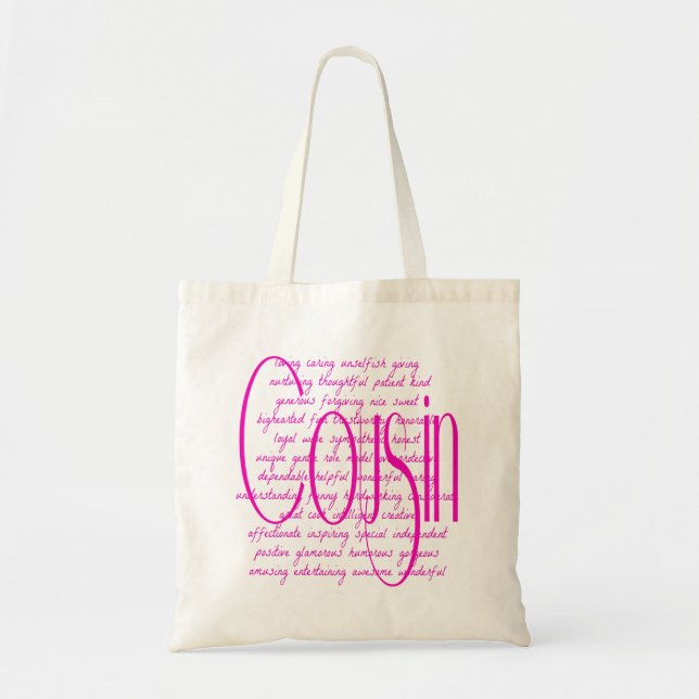 Loving Words for a Cousin Tote Bag (Front)