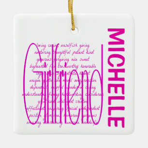 Loving Words for Girlfriend CUSTOM Ceramic Ornament