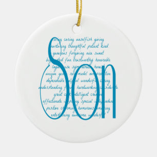Loving Words for Son Ceramic Tree Decoration