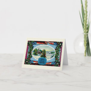 Loving Xmas Greetings, Vintage, Winter Scene Card