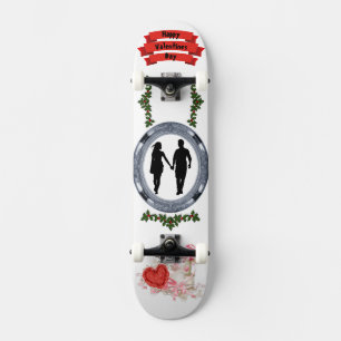 Loving you Forever Valentine’s Day Vector Skateboard
