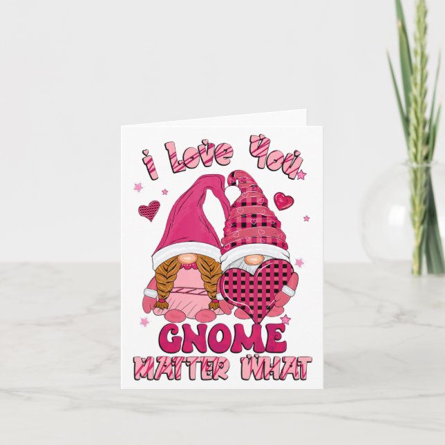 Loving You Gnome What Buffalo Plaid Valenti  Card (Front)