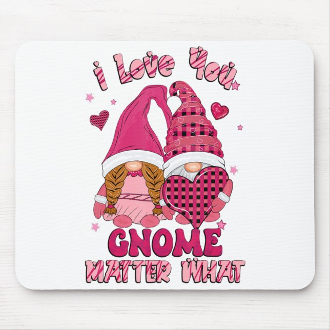 Loving You Gnome What Buffalo Plaid Valenti  Mouse Mat (Front)