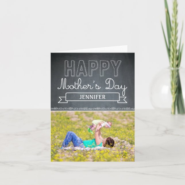Lovingly Drawn Mothers Day Photo Card (Front)