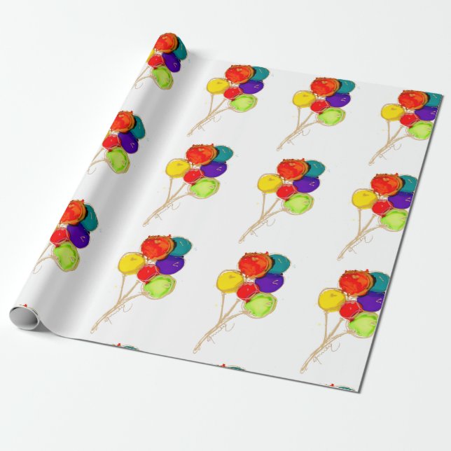 Lovitude Gift Wrap Paper Celebrate Happy Birthday (Unrolled)