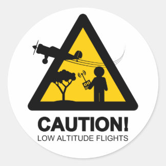 Low altitude flights classic round sticker