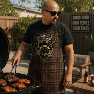 Low and Slow Lowrider Style Flannel print Apron