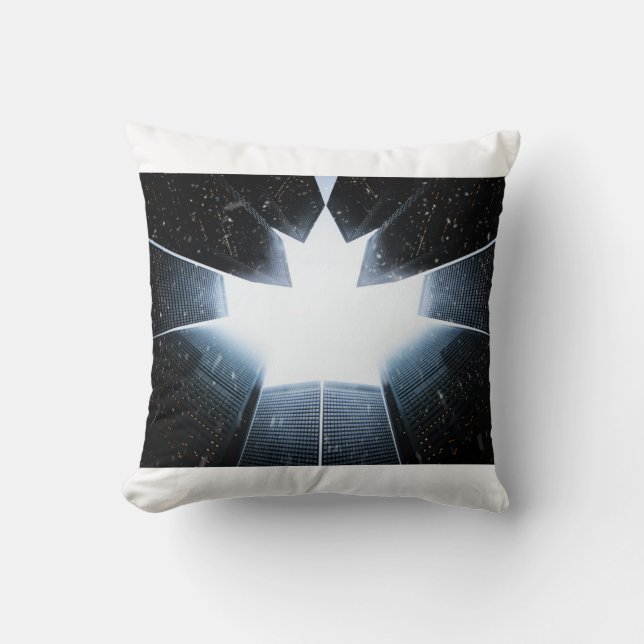 Low Angle Image of High Rise Building Cushion (Front)