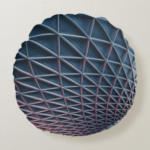 Low-angle photo of building structure round cushion