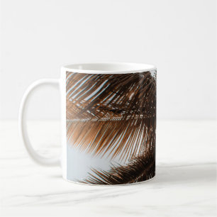 Low-angle photo of coconut tree coffee mug