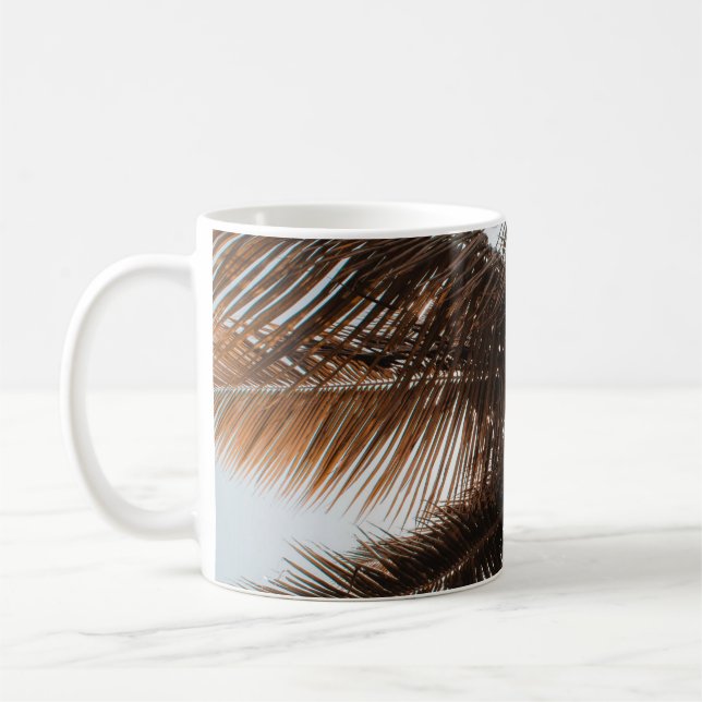 Low-angle photo of coconut tree coffee mug (Left)
