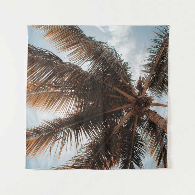 LOW-ANGLE PHOTO OF COCONUT TREE TAPESTRY (Front)