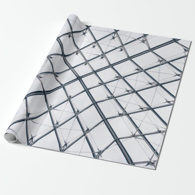 Low-angle photo of grey metal frame wrapping paper (Unrolled)