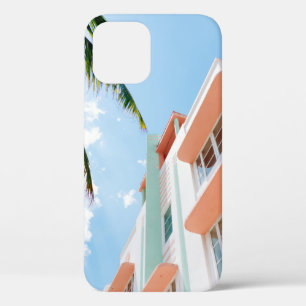 Low angle photo of white and orange concrete build iPhone 12 case