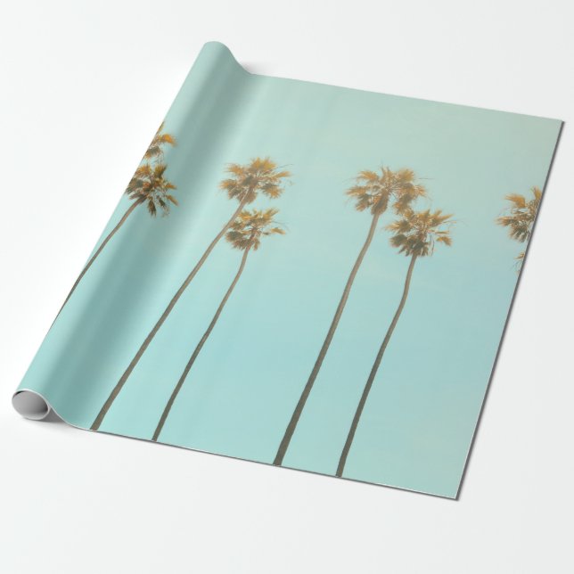 Low angle photography coconut tree wrapping paper (Unrolled)