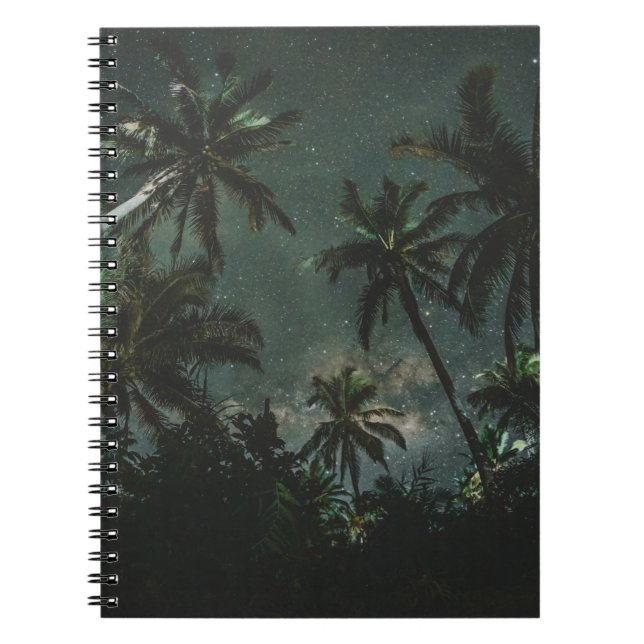 LOW ANGLE PHOTOGRAPHY OF A COCONUT TREES WITH STAR NOTEBOOK (Front)