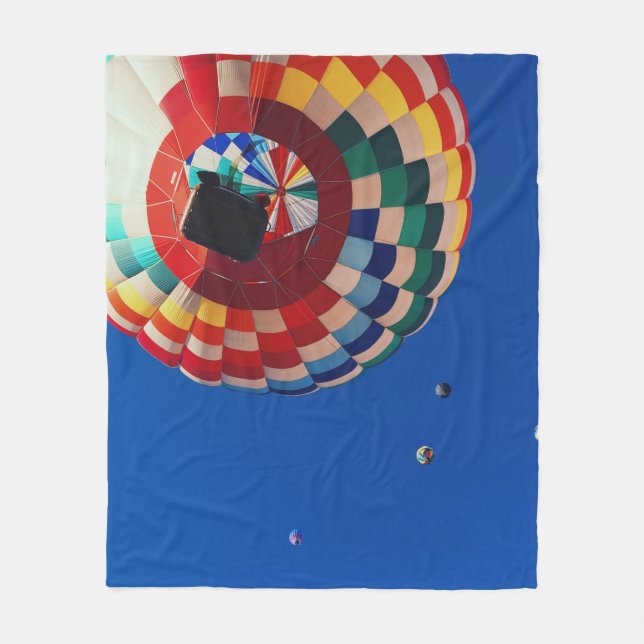 Low angle photography of balloons fleece blanket (Front)