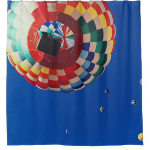 Low angle photography of balloons shower curtain