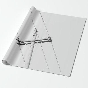 LOW-ANGLE PHOTOGRAPHY OF GREY ELECTRIC POST WRAPPING PAPER