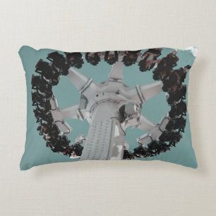 Low-angle photography of people riding a drop-down decorative cushion