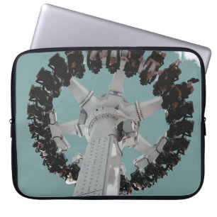 Low-angle photography of people riding a drop-down laptop sleeve