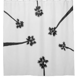 Low angle photography of six trees shower curtain