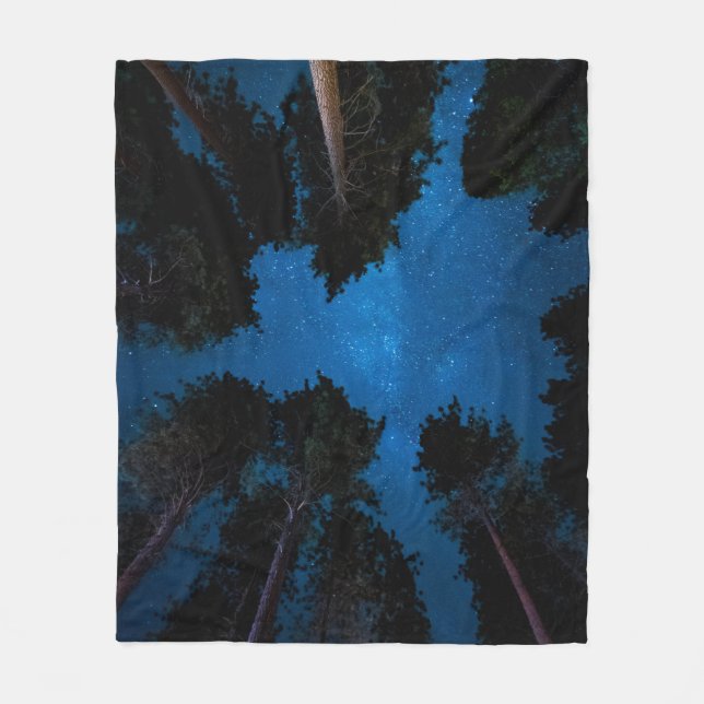 LOW ANGLE PHOTOGRAPHY OF TREES FLEECE BLANKET (Front)