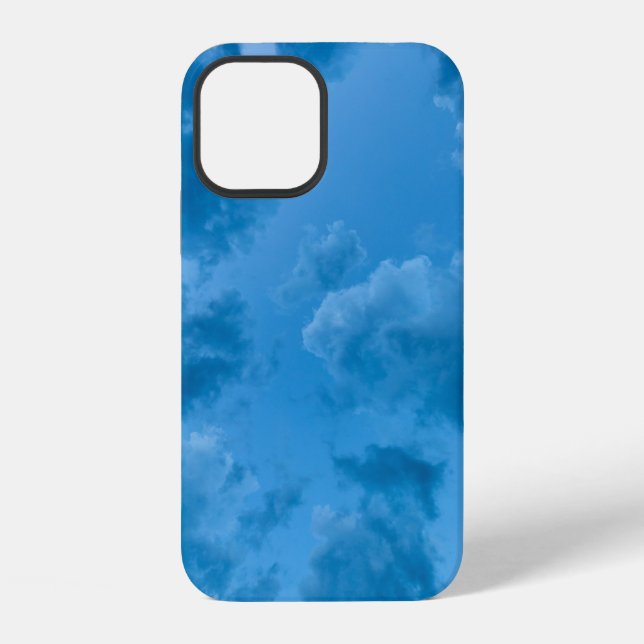 Low angle view of blue clouds iPhone case (Back)