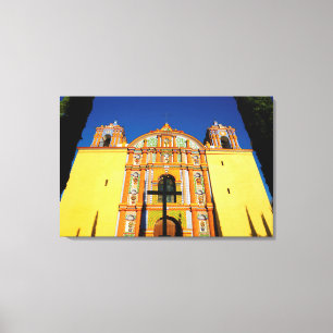 Low Angle View Of Yellow Ornate Church Canvas Print