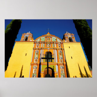 Low Angle View Of Yellow Ornate Church Poster