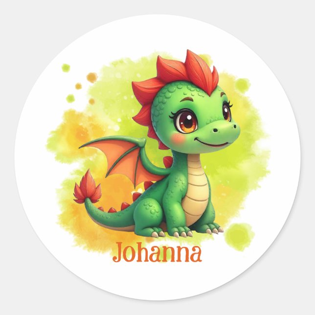 Low baby revenge green orange - children classic round sticker (Front)