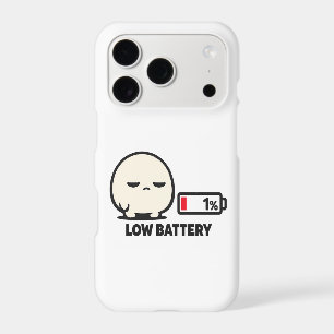 Low Battery 1% - Cute Tired Character Minimalist A