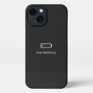 Low Battery Minimal Aesthetic iPhone Case | Dark M