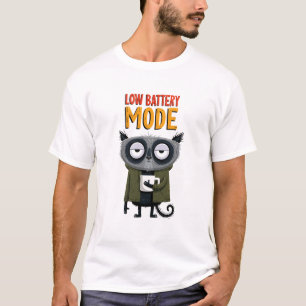 Low Battery Mode Funny Racoon Office Humour Gift T-Shirt