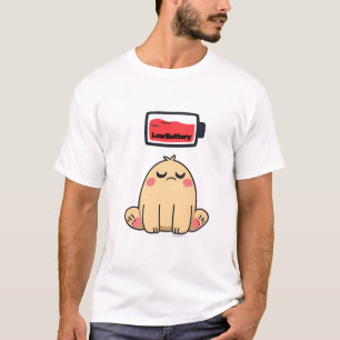 Low Battery Mood – Funny Comic Doodle T-Shirt